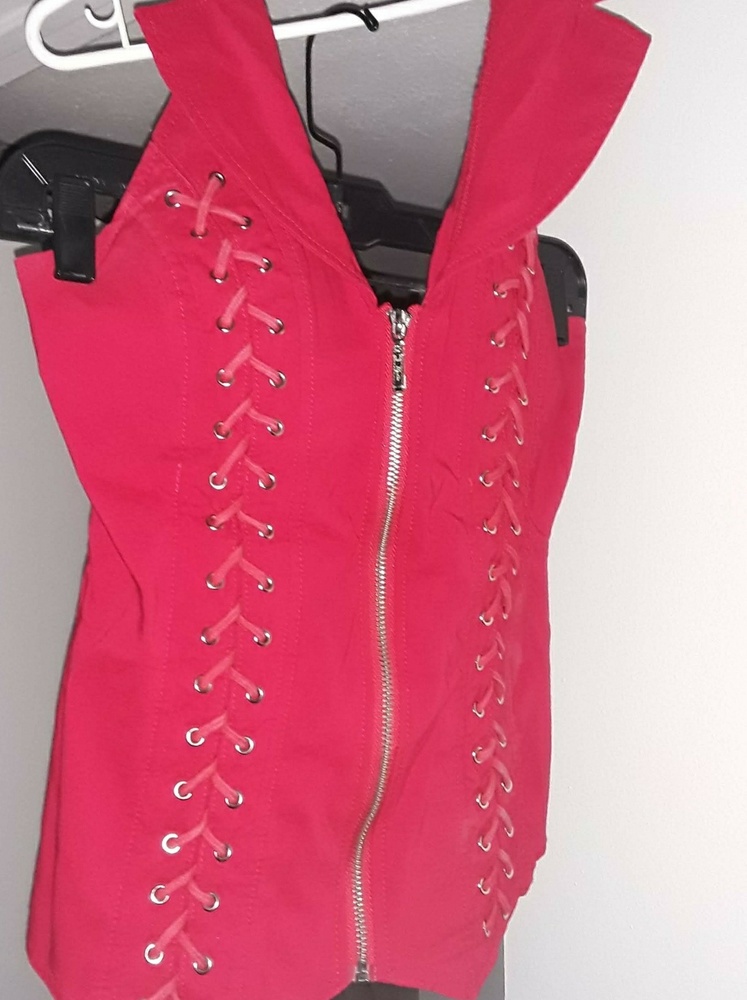 Backless front zip halter top